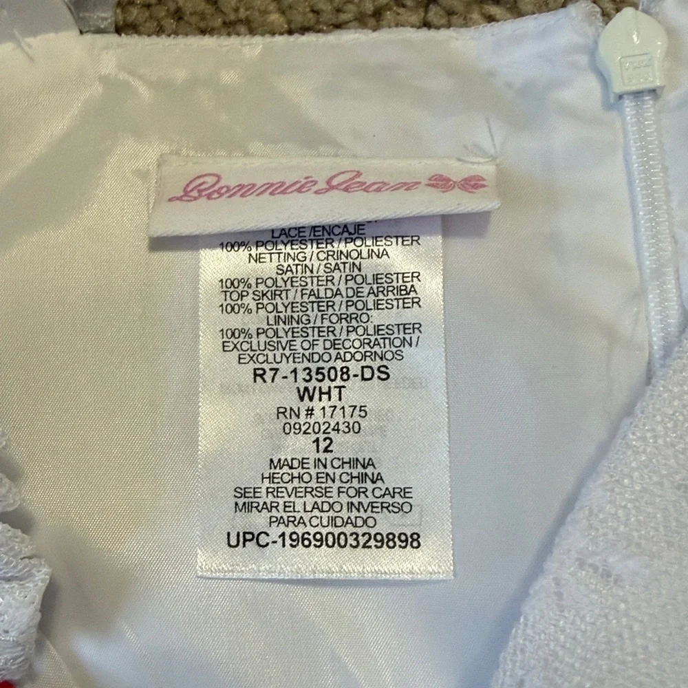 Bonnie Jean White Dress 1st Communion Wedding Size 12 NWT
